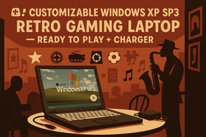 🕹️ Customizable Windows XP SP3 Retro Gaming Laptop — Ready to Play + Charger - Picture 1 of 1