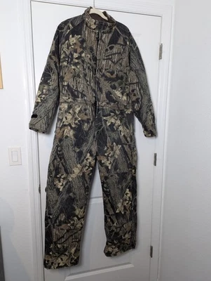 Vintage Mossy Oak Break Up Hunting Coverall Mens Size Medium Camo Insulated Suit - Image 1 of 4