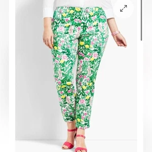 NWT Talbots PLUS SIZE EXCLUSIVE SLIM ANKLE PANT - GARDEN PRINT Size 16P. - Picture 1 of 13
