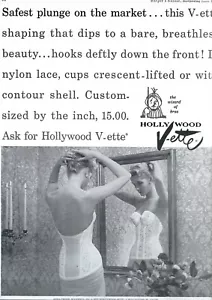Anuncio de lencería Hollywood V-ette años 50 1957 - Imagen 1 de 1
