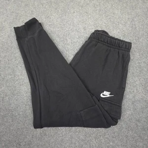 Nike Pants Mens MEDIUM Black Club Fleece Sportswear Cargo Elastic Waist Size M - Picture 1 of 14
