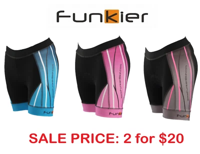 Pantalones cortos de ciclismo Funkier S397-C12 para mujer - Paquete de 2 (mismo tamaño y color)  Foto 1 de 2