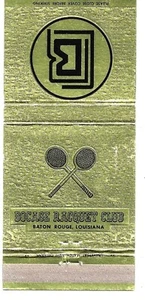BOCAGE Racquet Club Baton Rouge Louisiana FS Empty Matchcover - Imagen 1 de 3