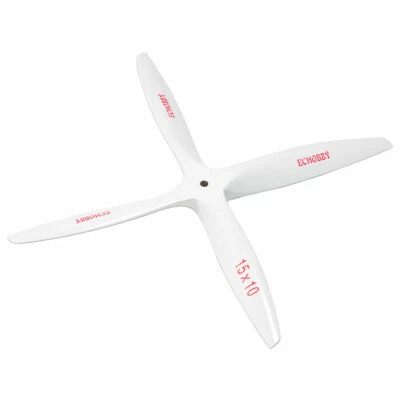 Hélice de madera de 4 hojas 15x10 CCW hoja de motor blanca para avión modelo de gas nitro RC Foto 1 de 4