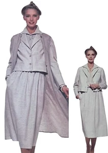 Vogue Pattern 1945 Bill Blass 8 Jacket Coat Midi Skirt Designer Evening 70s - Picture 1 of 10