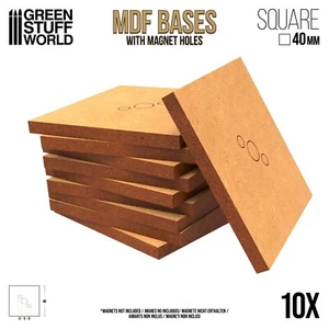 Basette in MDF QUADRATE 40mm - Basi Figurini Ogre Fantasy Wargames WHFB TOW 9AGE - Foto 1 di 2