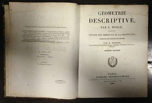 Géométrie descriptive, G. Monge, Bachelier, Parigi 1838 - Picture 1 of 2