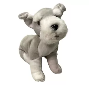 TERRIER PERRO CACHORRO PELUCHE PELUCHE KELLYTOY GRIS BLANCO REALISTA 6" X 8" - Imagen 1 de 6
