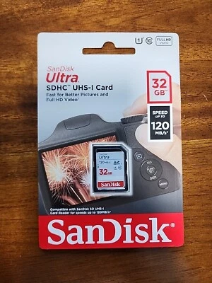 SanDisk 32GB Ultra SDHC UHS-I Memory Card Class 10 120 MB/s Full HD Camera - Image 1 of 2