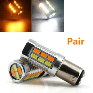 2x 1157 5630 22SMD BAY15D Amber/White LED Brake Light Car Turn Signal Light Bulb - Picture 1 of 10