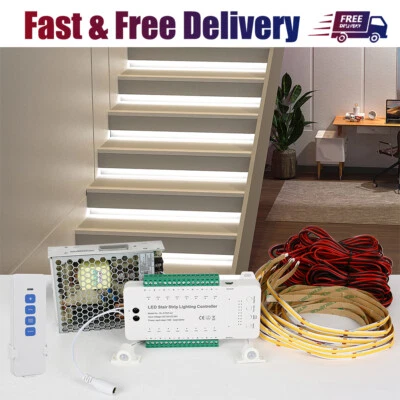 Full Set LED Stair Lighting Controller Motion Sensor & 16Pcs Strip Light Remote - Image 1 of 4