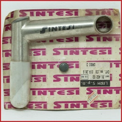 NOS SINTESI STEM 130MM 1+1/4 CLAMP 25.4 90S VINTAGE STEEL MOUNTAIN BIKE SILVER - Image 1 of 3