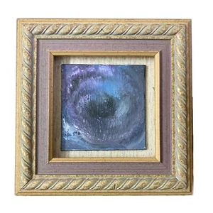 Vintage Hand decorated Wall art painting Holland Wood frame Random 8"x 8" - Picture 1 of 6