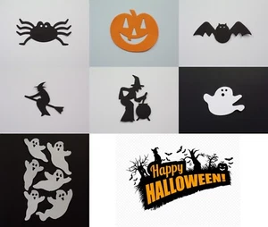Decoración colgante de ventana de Halloween, adornos para tarjetas de Halloween, manualidades para niños - Imagen 1 de 8