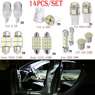 14x Car Interior Package Mixed LED Map Dome License Plate Light Accessories Kits - Image 1 of 4