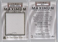 2014-15 ITG Used Maximum Memorabilia Gold /25 Jarome Iginla #MM-JI1 HOF