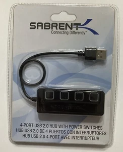 HB-UMLS Sabrent 4-Port USB 2.0 Hub With Individual LED Power Switches - Picture 1 of 3