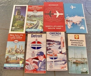 Vintage Gas Station Road Maps, 1960s , 1970s and later 24 Maps (lot zz) - Picture 1 of 3