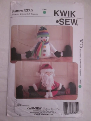 Kwik Sew 3279 Snowman & Santa Door Draft Stoppers Pattern UC FF Christmas Decor - Image 1 of 2