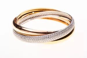 Cartier Trinity One 12.5 ct Diamond 18k Tri Gold Bracelet Receipt & Paperwork - Picture 1 of 7
