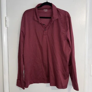 UNTUCKit Long Sleeve Damaschino Diamond Birds Eye Polo Shirt Red Men Size XXL - Picture 1 of 8