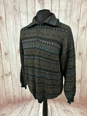 Artesanias Joel Peruvian Baby Alpaka Pullover Pulli 1/4 Zip Fair Isle 42 44 Nord - Bild 1 von 4