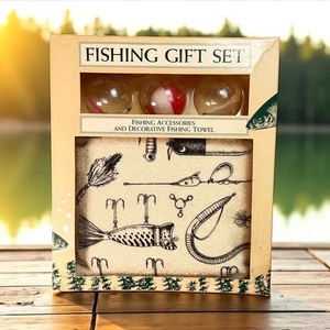 Angeln Geschenkset mit Deko Handtuch & Zubehör für Angler - Bild 1 von 3