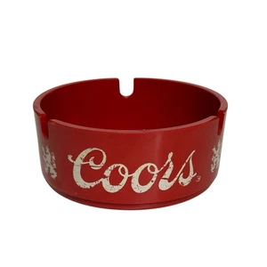 Cenicero vintage Coors 3 soportes plástico rojo y blanco años 80 Brookpark PA 1601 - Imagen 1 de 10