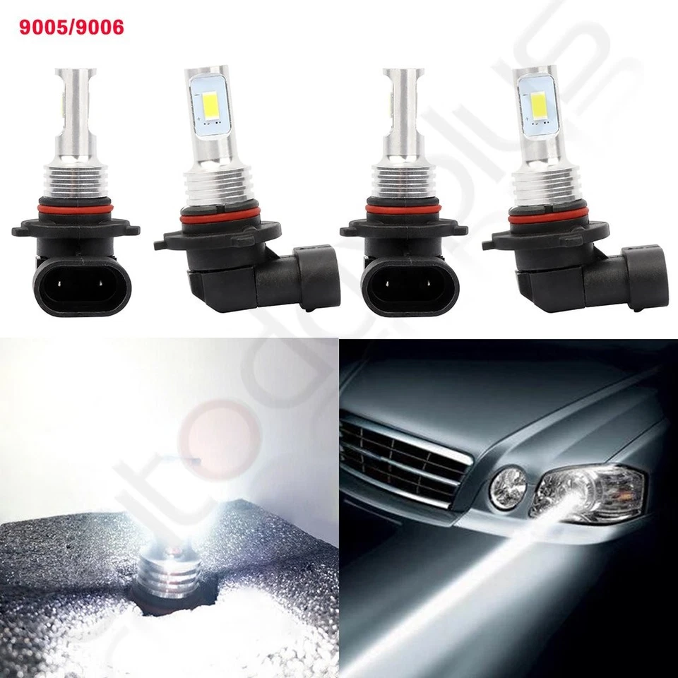 2 pares 9005+9006 Combo Faros LED Luces de haz alto-bajo 6500K Blanco 200W 4000LM Foto 1 de 1