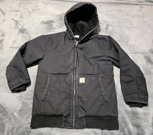 Boy's Carhartt Canvas Hooded Quilted Jacket L 14/16 - Picture 1 of 11