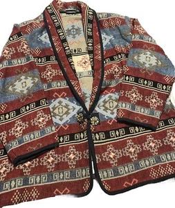 Vintage Fashion Bug Southwest Aztec Cotton Jacket 2XLarge See Pics EUC - Picture 1 of 9