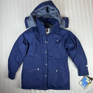 Vintage North Face Gore Tex Coat Women’s Medium Rain Jacket Blue Hooded Ski USA - Picture 1 of 16