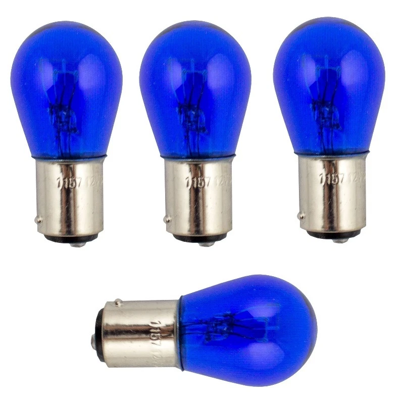 4x 1157 Blue 12v Light Bulb Auto Car Brake Stop Signal Turn Tail Lamp S8 Lot - Image 1 of 3