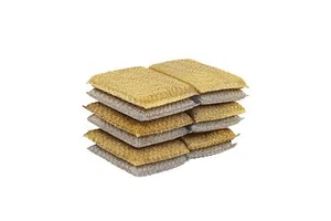 Gold And Silver Kitchen Sponge Scrubber Heavy Duty Metallic Sink Pot Dish Washin - Picture 1 of 8