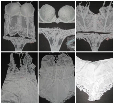 36 C or 36 D VICTORIA'S SECRET I DO Dream Angels Crystal Floral Lace 8 pc Set - Image 1 of 4