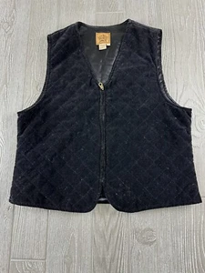 AMI Women's Vest Sleeveless Black Faux Velvet Size Large - Picture 1 of 8