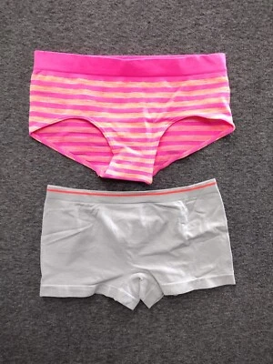 Athletic Works Girls 2 Pack Seamless Boy Shorts Underwear Grey S 6-6X Pink M 7-8 - Image 1 of 4