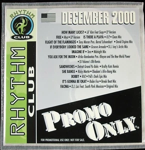 PROMO ONLY "RHYTHM CLUB DECEMBER 2000" DJ PROMO CD COMPILATION 12 TRACKS *NEW* - Picture 1 of 4