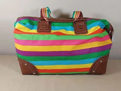 Sydney Love Canvas Stripe Overnight Bag Travel Tote - Image 1 of 4