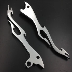 Chrome Brake Clutch Flame Hand Levers Fit for SUZUKI Intruder 800 1400 1500 - Picture 1 of 6