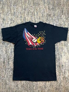 Vintage Herren Grafik Rundhalsausschnitt T-Shirt XL schwarz Made USA Einzelnaht - Bild 1 von 10