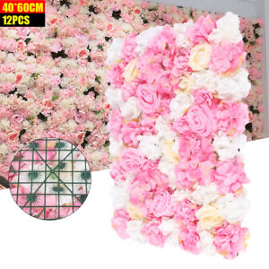 12 Stück 40cmx60cm Künstliche Blumenwand Hochzeit Hintergrund Dekor Blumen Panel