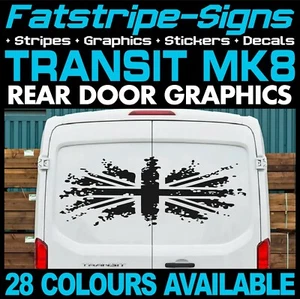 para adaptarse a FORD TRANSIT MK8 UNION JACK BANDERA REINO UNIDO GB BRIT FURGONETA PEGATINAS GRÁFICAS - Imagen 1 de 2