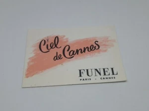 Ancienne carte parfumée Ciel de Cannes FUNEL VINTAGE 1960 old perfume card - Imagen 1 de 3