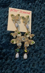 Betsey Johnson Butterfly Earrings - Picture 1 of 5
