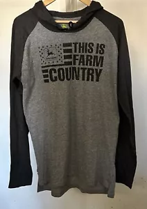 John Deere Men's Medium Lightweight Hoodie Sweatshirt Pullover with Logo - Picture 1 of 7