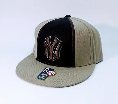 复古美国针纽约洋基队棕褐色/巧克力贴合帽子 — 第 1/4 张图片