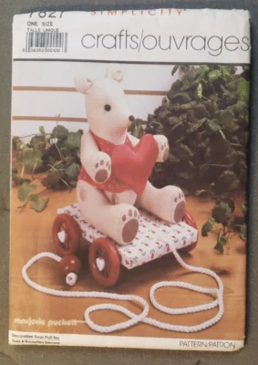 1980's VTG Simplicity Decorative Bear Pull Toy Pattern 7827 UNCUT (C6B5)........ - Image 1 of 4