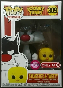 Funko Pop + Protector! Looney Tunes #309 - Sylvester & Tweety (Flocked) Target - Picture 1 of 10