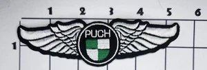 Puch Patch Schild weiße Flügel bestickt Bügelbild Uniform Kostüm Upcycle - Bild 1 von 1